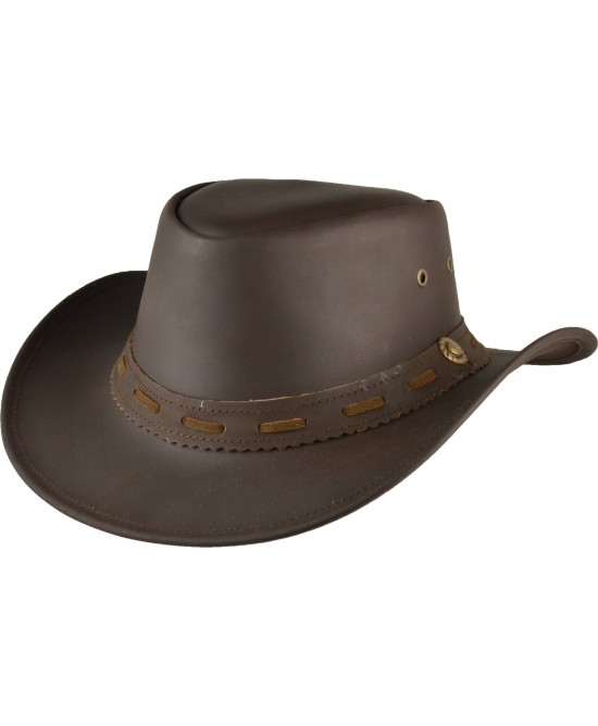 Leather Western Hat - Australian Brown Leather Western Hat - Australian Brown