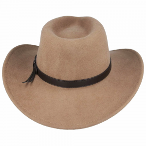 Wool Felt Western Camel Hat - Crushable