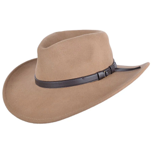 Wool Felt Western Camel Hat - Crushable