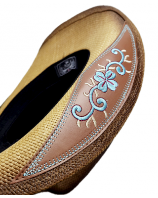 Straw Western Hat Brown with Turquoise Stone