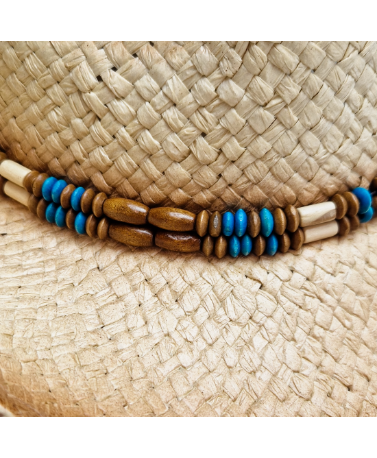Straw Western Hat with Beads 