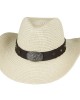 Straw Western Hat - Longhorn with Brown Hatband Straw Western Hat - Longhorn with Brown Hatband