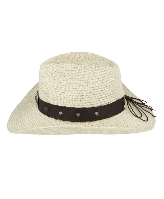 Straw Western Hat - Longhorn with Brown Hatband Straw Western Hat - Longhorn with Brown Hatband