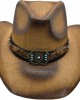 Straw Western Hat Turquoise Concho Hatband Brown