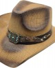 Straw Western Hat Turquoise Concho Hatband Brown