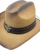 Straw Western Hat Longhorn Hat Band Brown