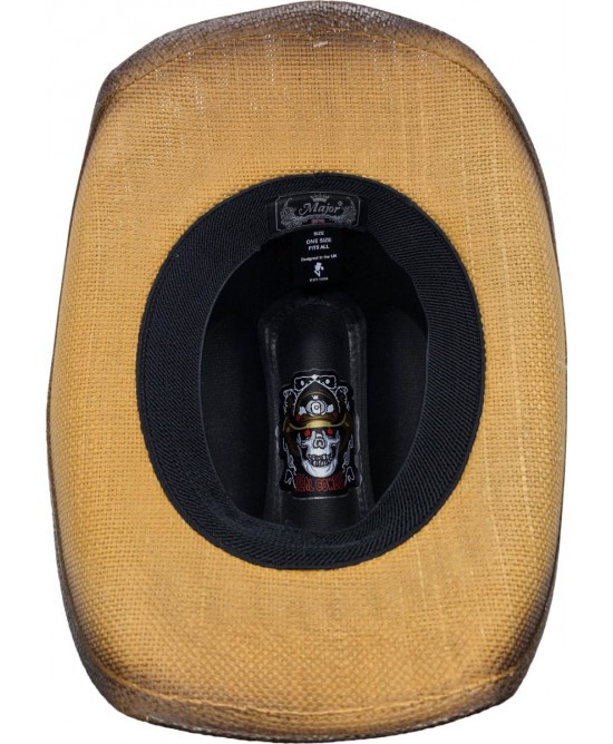 Straw Western Hat Longhorn Hat Band Brown