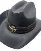 Straw Western Hat Longhorn Hat Band Black