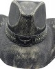 Straw Western Hat Steer Distressed Black