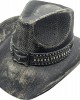 Straw Western Hat Steer Distressed Black