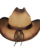 Straw Summer Cowboy Hat With Black and Brown Steer Hatband Straw Summer Cowboy Hat With Black and Brown Steer Hatband
