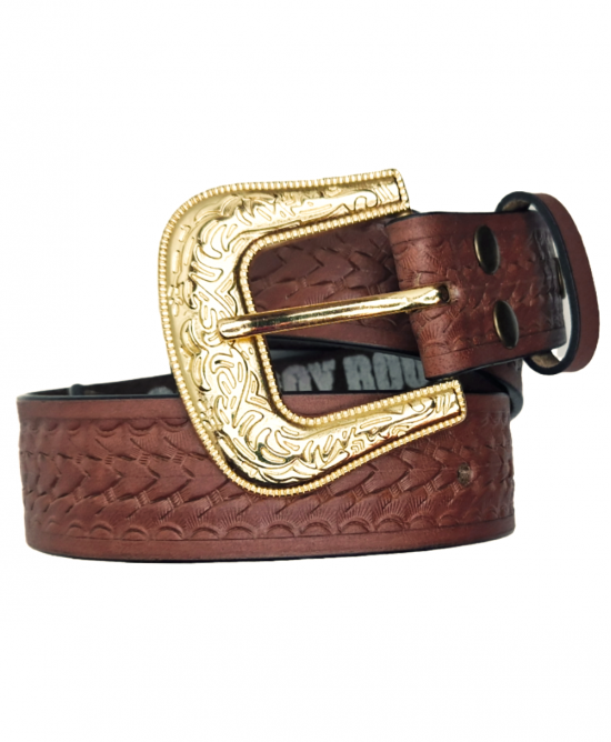 Embossed Belt - Plaited - Gold
