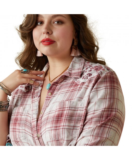 Ariat REAL Billie Jean Willa Plaid Floral Shirt Ariat REAL Billie Jean Willa Plaid Floral Shirt