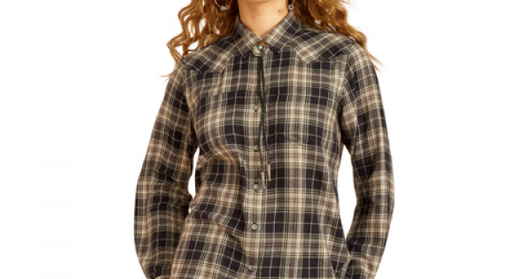 ARIAT Wms Real Billie Jean LS Shirt Lucky Plaid - Camicia Donna A Quadri In Cotone, Maniche Lunghe, Con Tasche