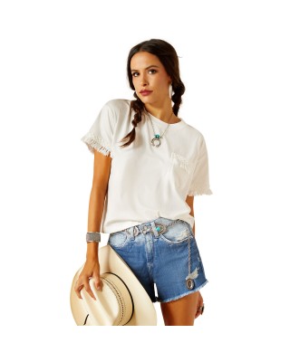 Ariat White Tassel Top