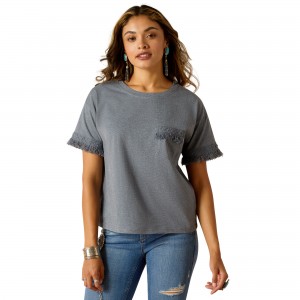 Ariat Grey Tassel Top