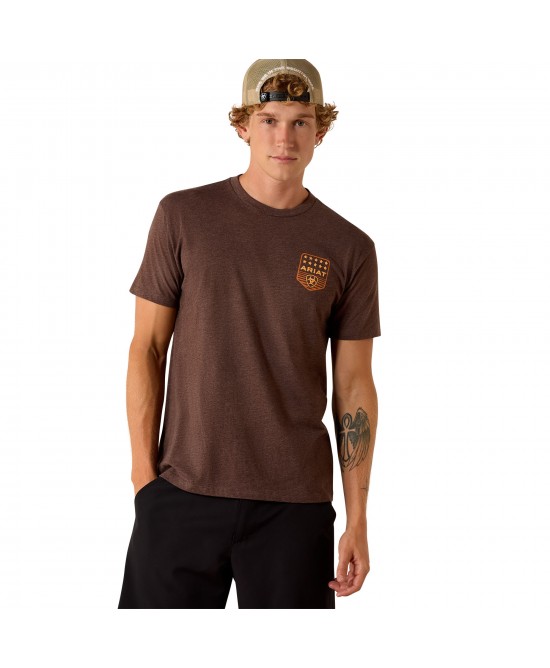 Ariat - Stripe Patriotic Badge T-Shirt Brown