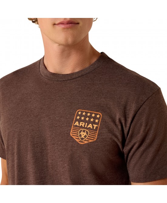 Ariat - Stripe Patriotic Badge T-Shirt Brown