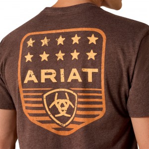Ariat - Stripe Patriotic Badge T-Shirt Brown Ariat - Stripe Patriotic Badge T-Shirt Brown