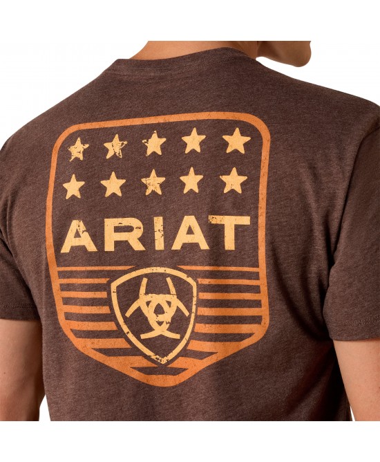Ariat - Stripe Patriotic Badge T-Shirt Brown