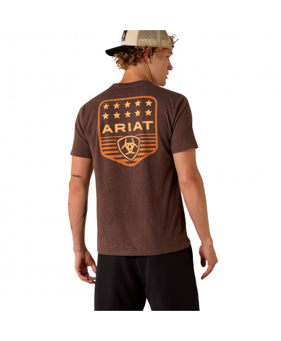 Ariat - Stripe Patriotic Badge T-Shirt Brown
