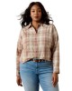 Ariat - Billie Jean White Pepper Coral Plaid Western Shirt