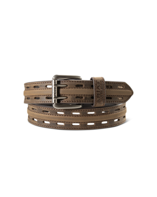Leather Belt - Ariat Work Double Prong Brown