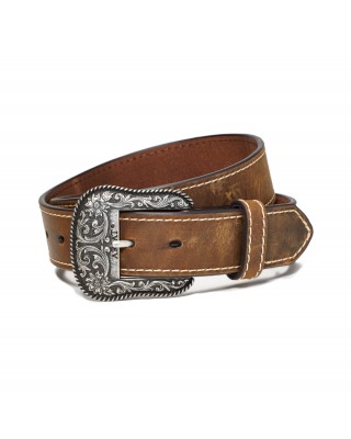 Leather Belt - Ariat Accent Stitch Brown
