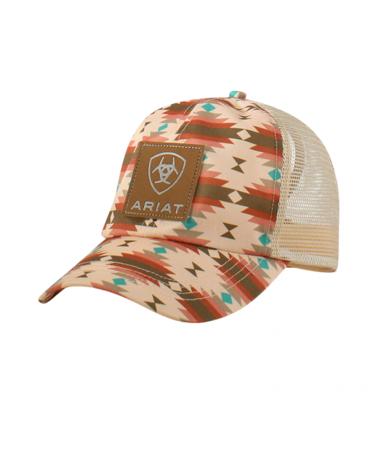 Trucker Hat -  Floral Leather Patch Cap