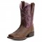 Ariat - Children's Tombstone Plum Wide Square Toe Western Boot