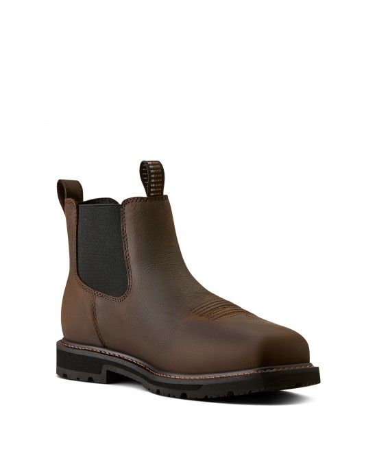 Ariat - GroundRancher Chelsea Wide Square Toe Steel Toe Work Boot