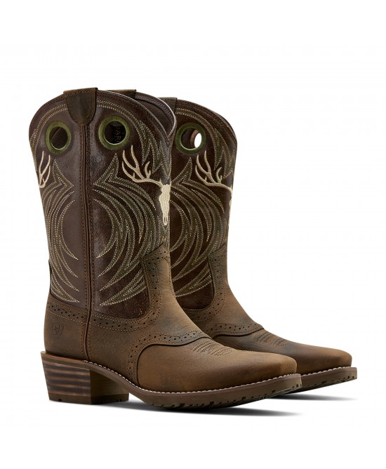 Ariat -  Hybrid Roughstock Antler Cowboy Boot
