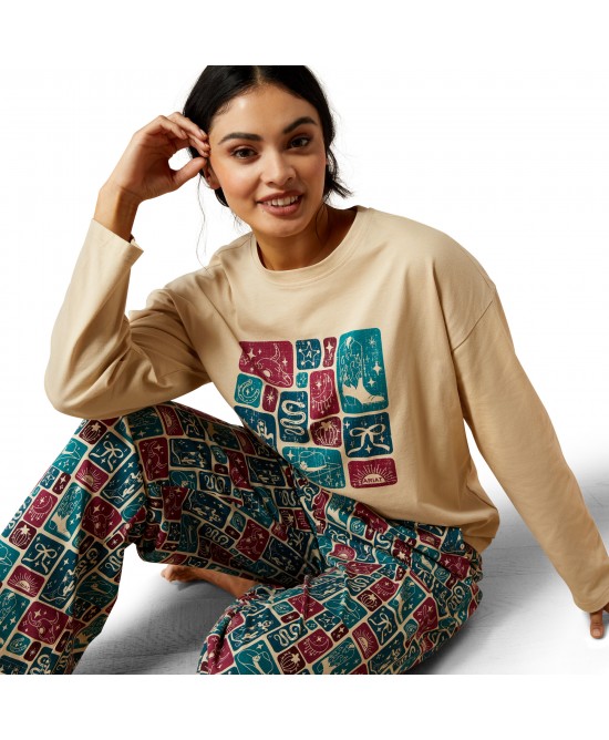 Ariat - Dreams Pyjama Set - Red and Blue