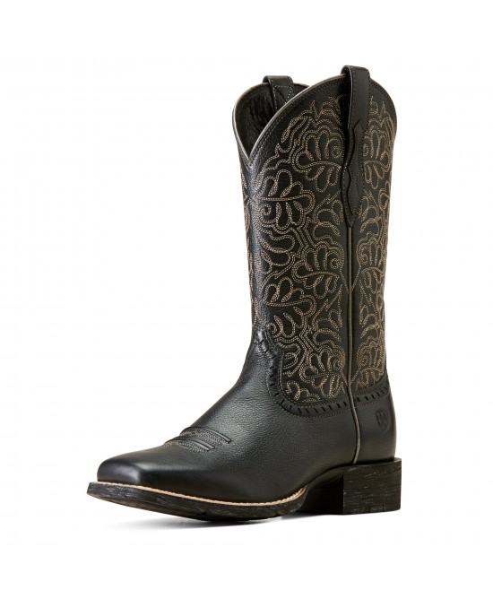 Ariat - Round Up Black Remuda Wide Square Toe Western Boot Ariat - Round Up Black Remuda Wide Square Toe Western Boot
