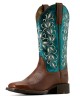 Ariat - Round Up Holly Wide Square Toe Turquoise Western Boot