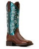 Ariat - Round Up Holly Wide Square Toe Turquoise Western Boot