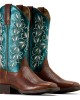 Ariat - Round Up Holly Wide Square Toe Turquoise Western Boot