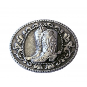 Belt Buckle -  Cowboy Boots Scroll