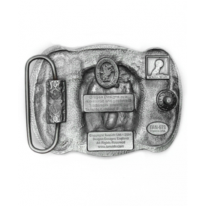 Belt Buckle - Steer Skull Silver Blue Black Belt Buckle - Steer Skull Silver Blue Black