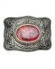 Belt Buckle - Curvy Rectangle Buckle Red Shell