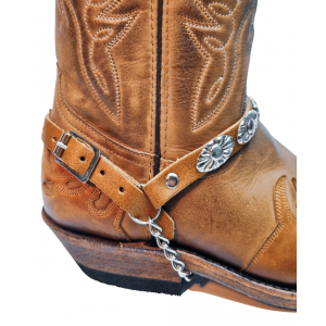 Boot Straps - Oval Tan Distressed