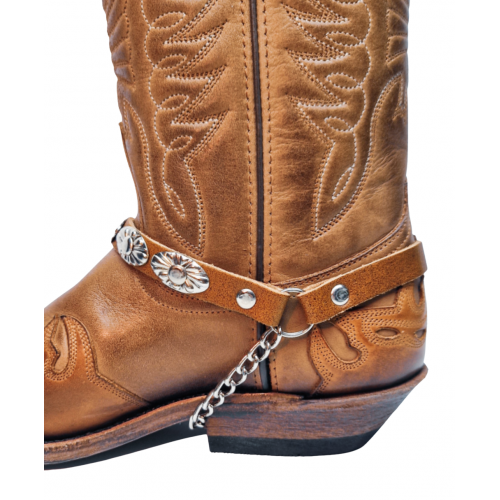 Boot Straps - Oval Tan Distressed