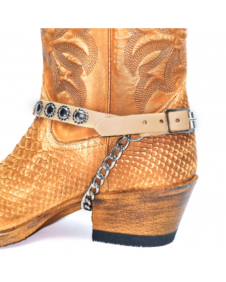 Boot Straps - Circular Beige