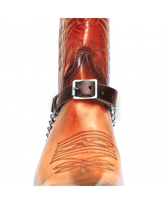 Boot Straps - Concho Brown Leather