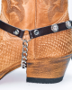 Boot Straps - Crystal - Dark Brown with Chains