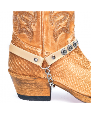 Boot Straps - Circular Beige