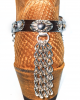 Boot Straps - Crystal - Dark Brown with Chains