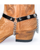 Boot Straps - Crystal Black with Chains