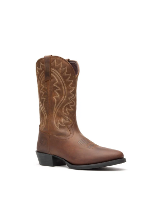 Durango - Men's Shyloh Brown Western Boots - Cigar Croco / Trail Brown