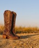 Durango - Crush™ Tall Women's Tan and Turquoise Western Boot